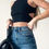 Thumbnail: Hallow Out Design Ribbed Crop Top