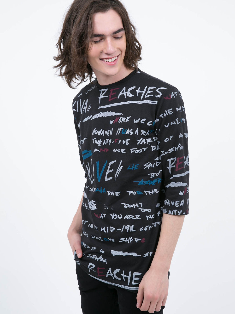 Miniatura: Playera manga larga texto