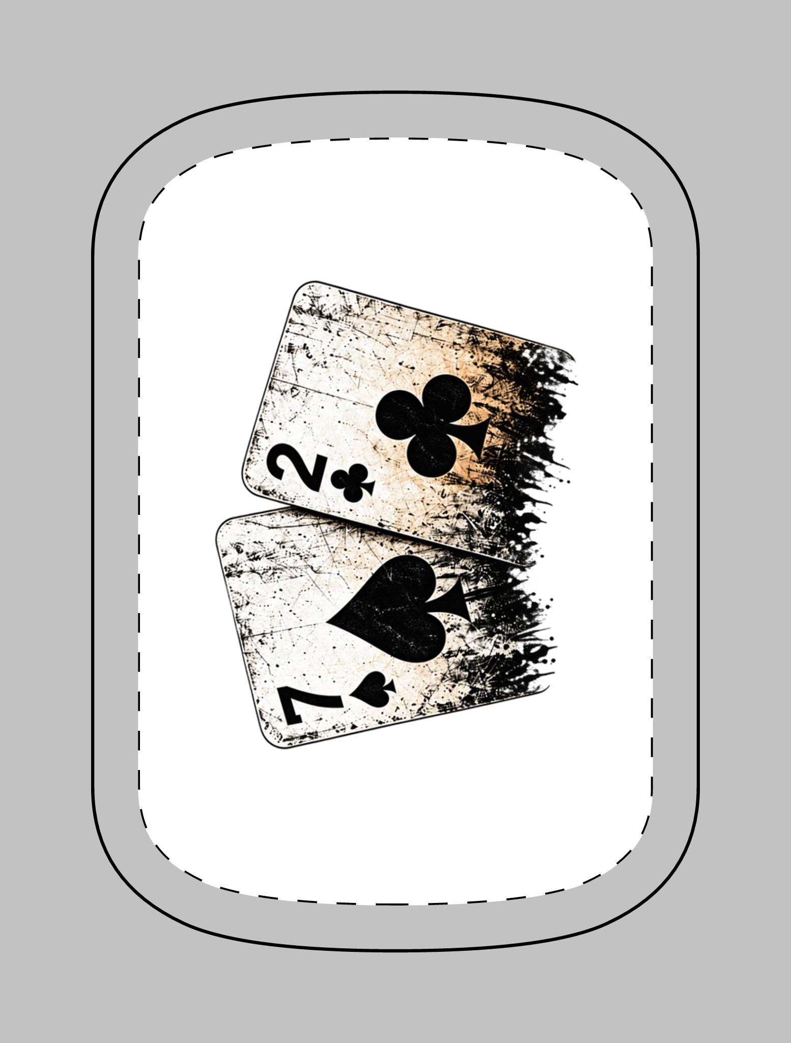 Grunge Playing Cards Magnetic Powerbank | 2 of Clubs & 7 of Spades