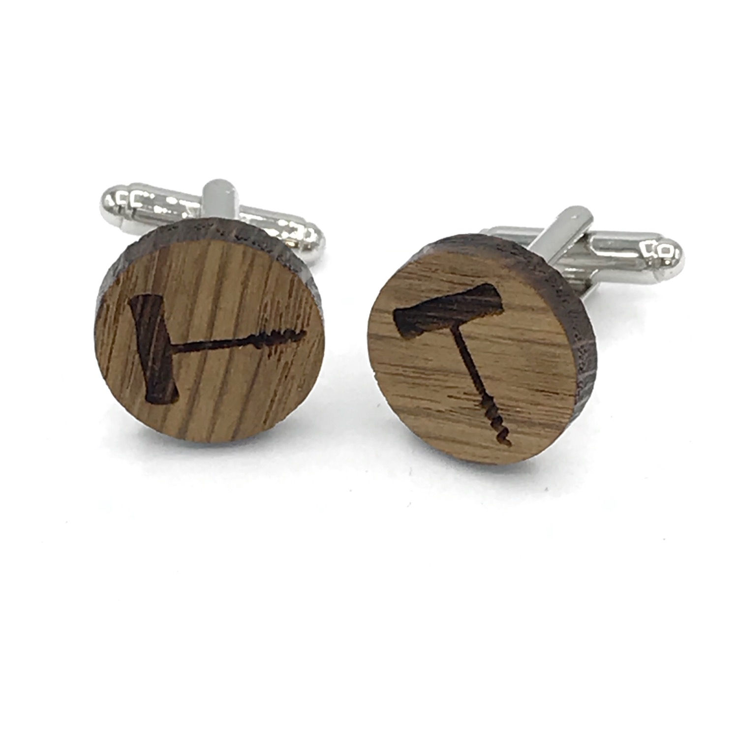 boutons de manchette en bois tir bouchon