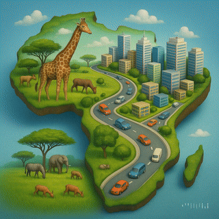 20250515_1620_Africa's Dynamic Balance_simple_compose_01jva52fb6fwm9qb7c5pxv9sgd.gif