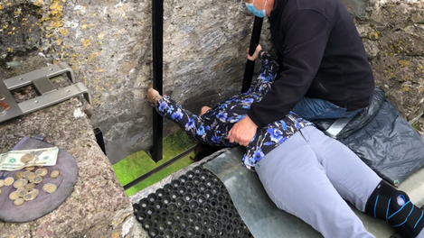 Kissing the Blarney Stone in Ireland