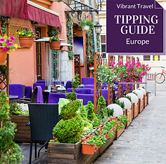 Tipping Guide Cover Image of street with flowers and tables