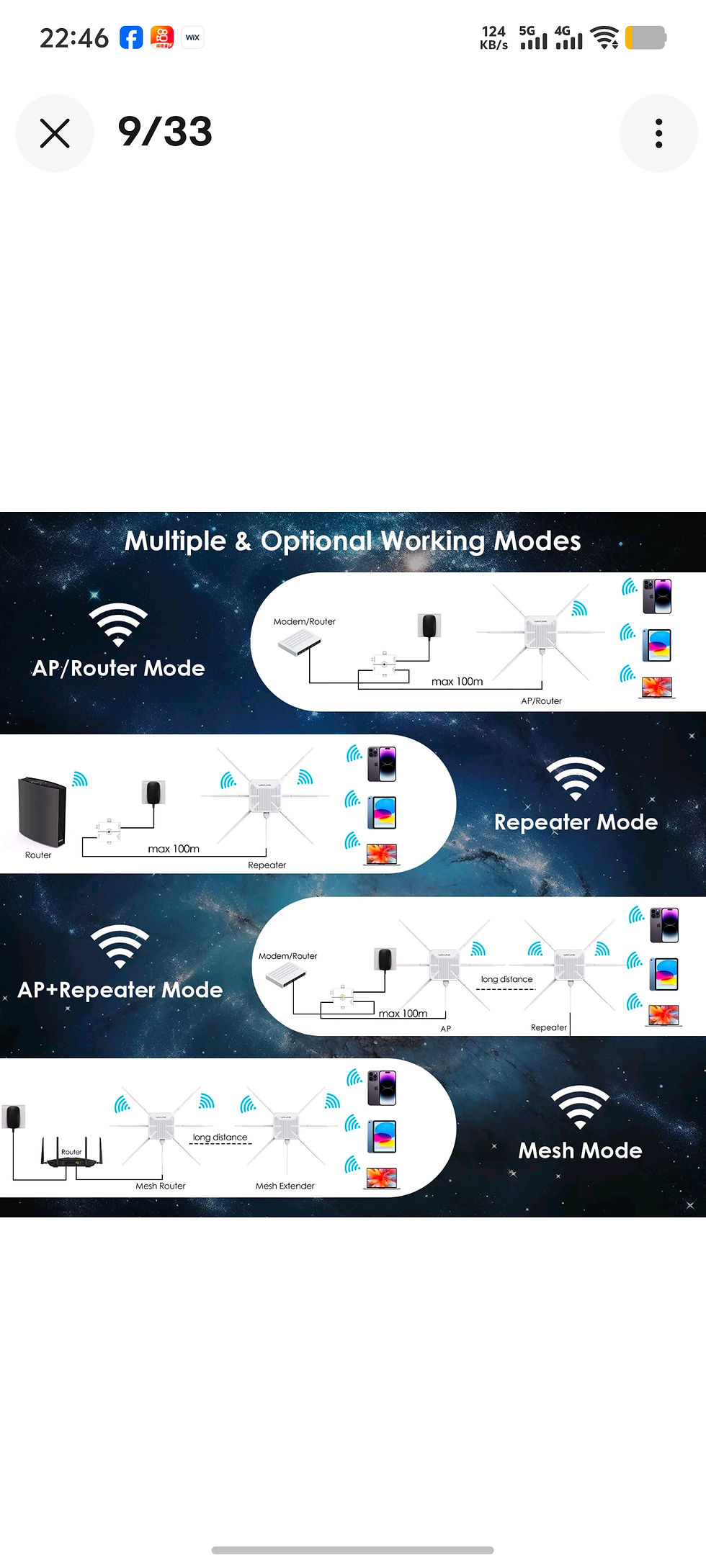 Thumbnail: WiFi 6 Range Extender Outdoor Dual Band 3000Mbps WiFi Router Signal Booster
