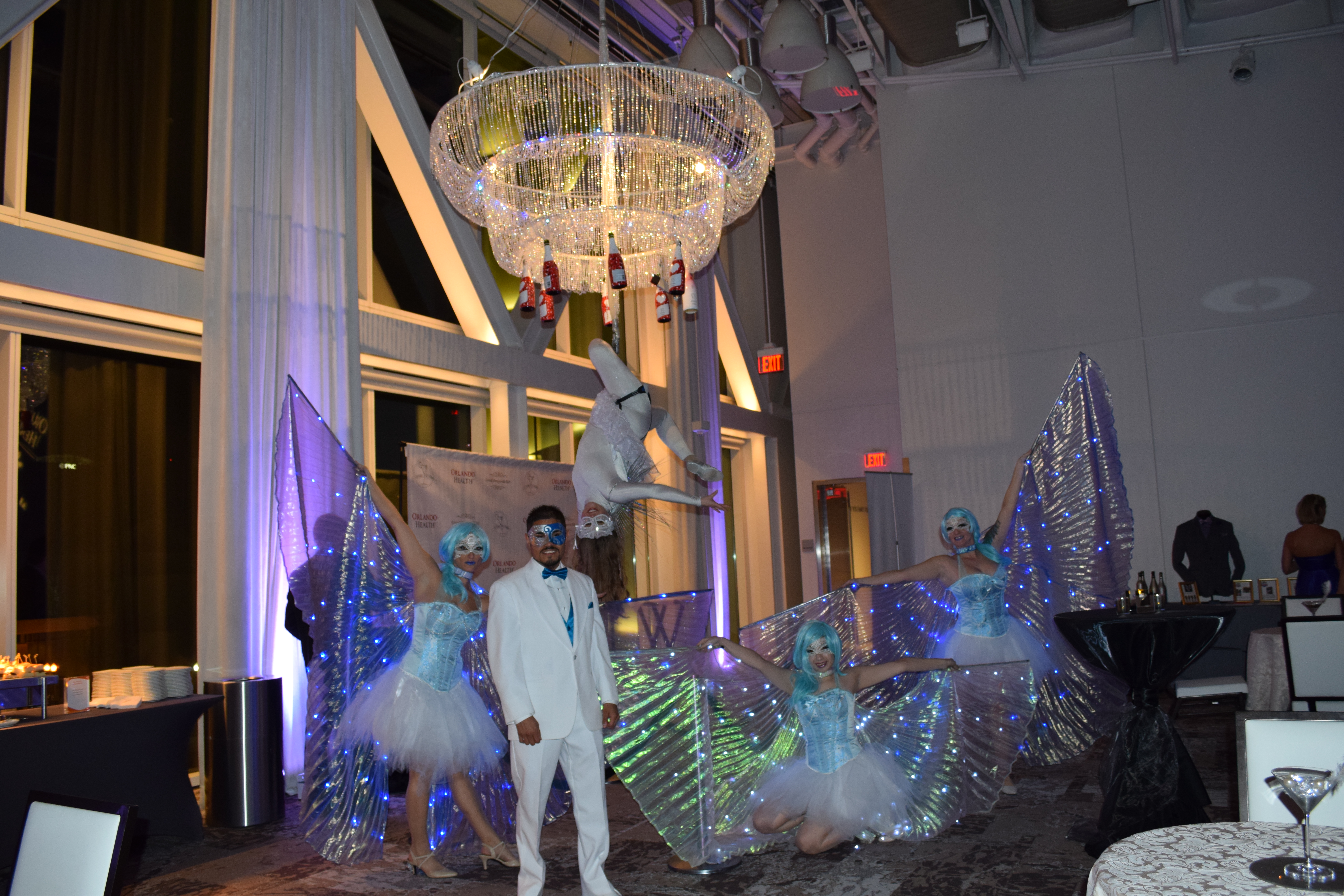Champagne Chandeliers - Aerial Barte