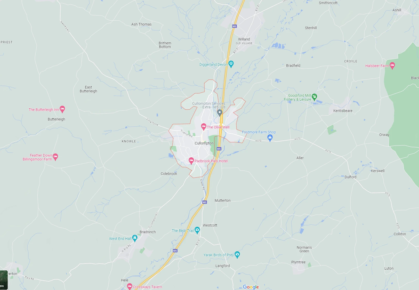 Map of Cullompton