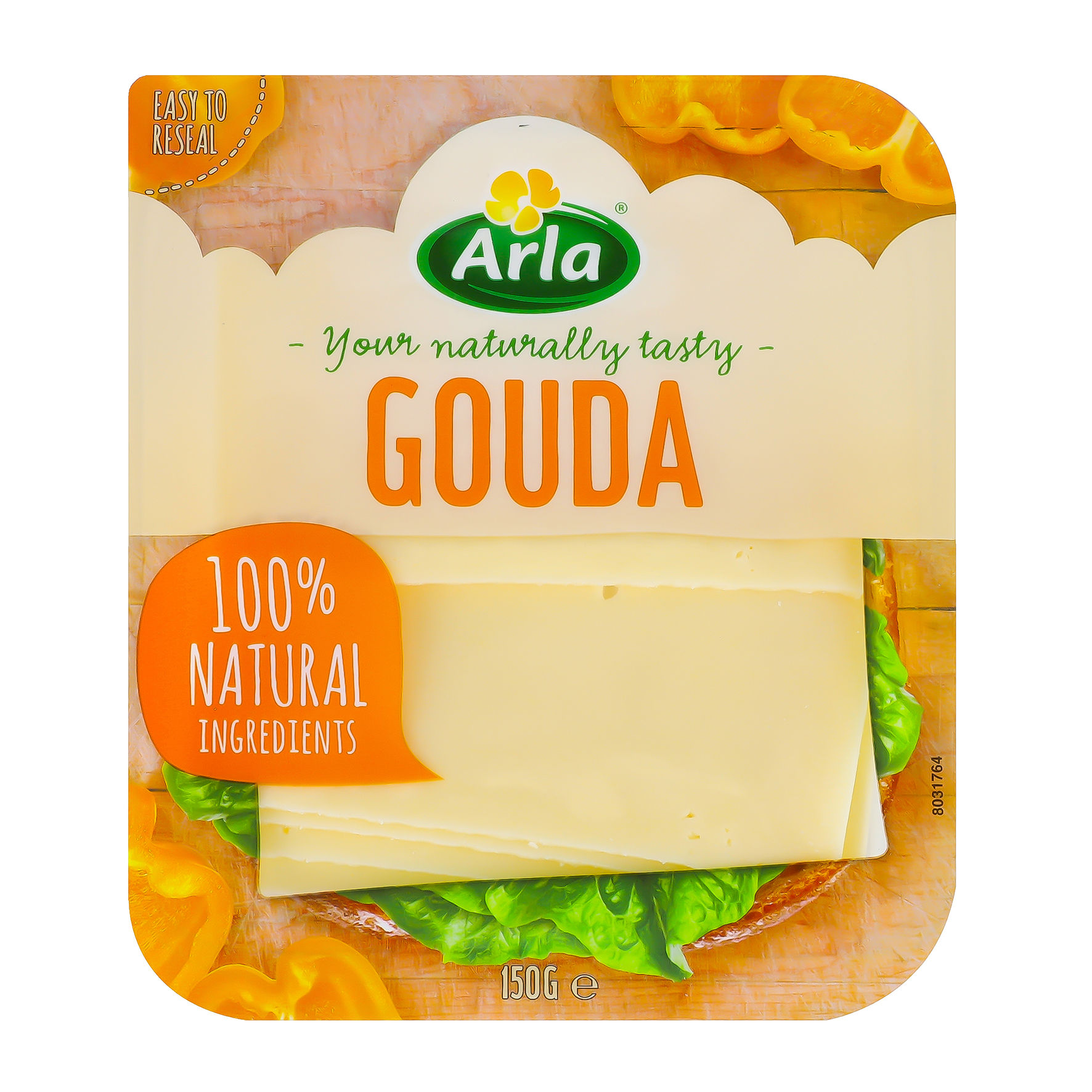 Cир Гауда нарізаний 150г, жир 48% ТM Arla