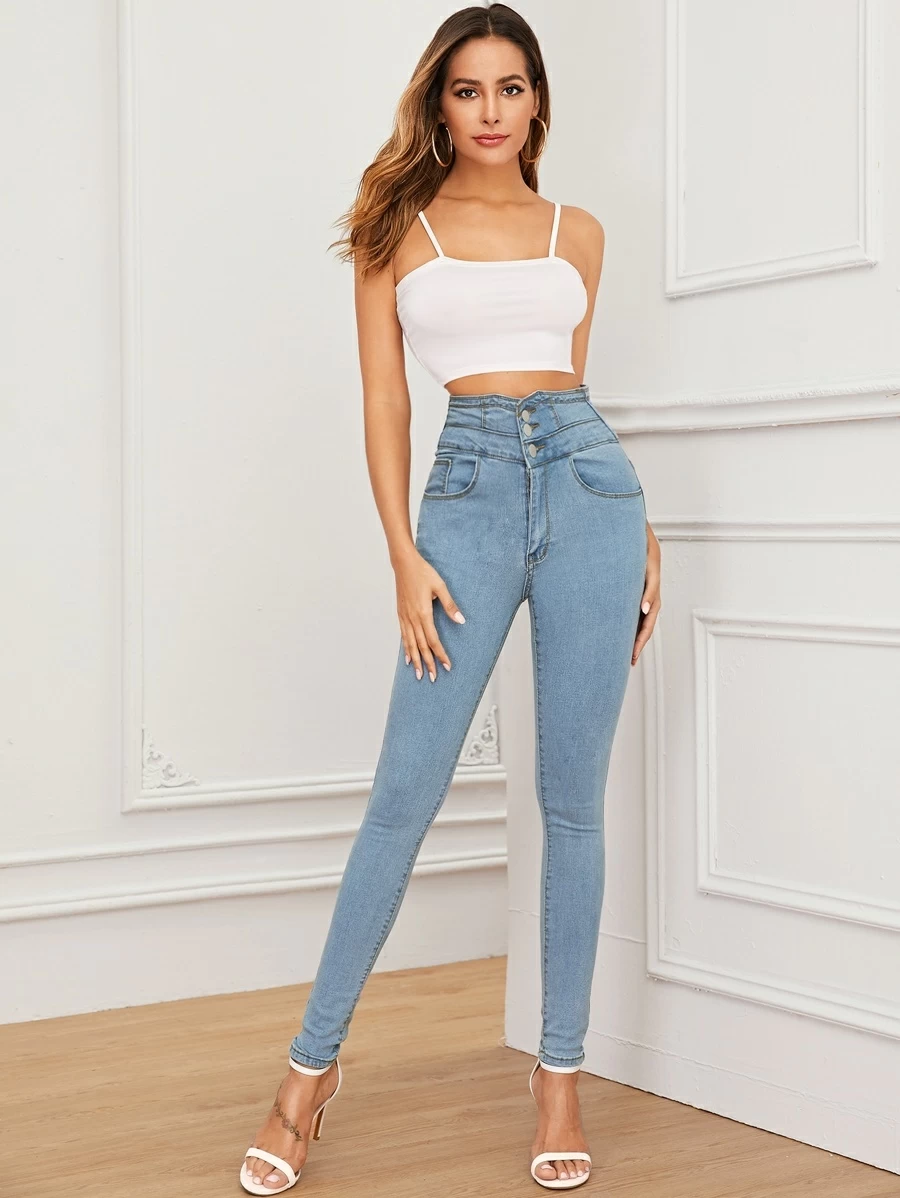 Jeggings ajustados de cintura