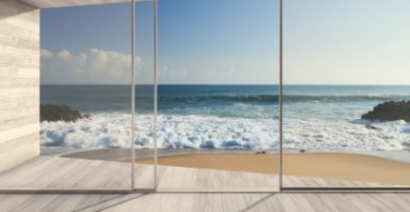 cor vision sliding doors beach view