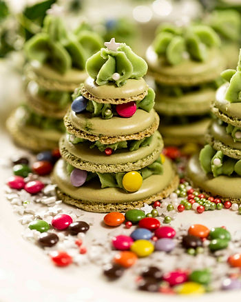 Novelty Pistachio Macarons for Christmas