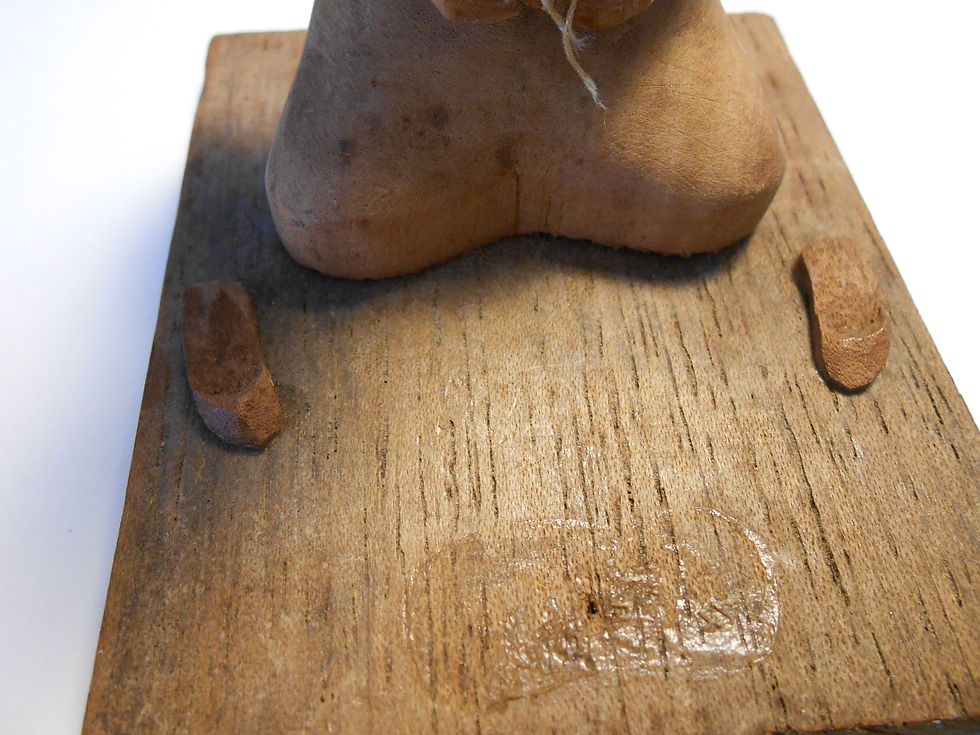 Thumbnail: Folk Art Carving of Woman Sewing or Weaving?