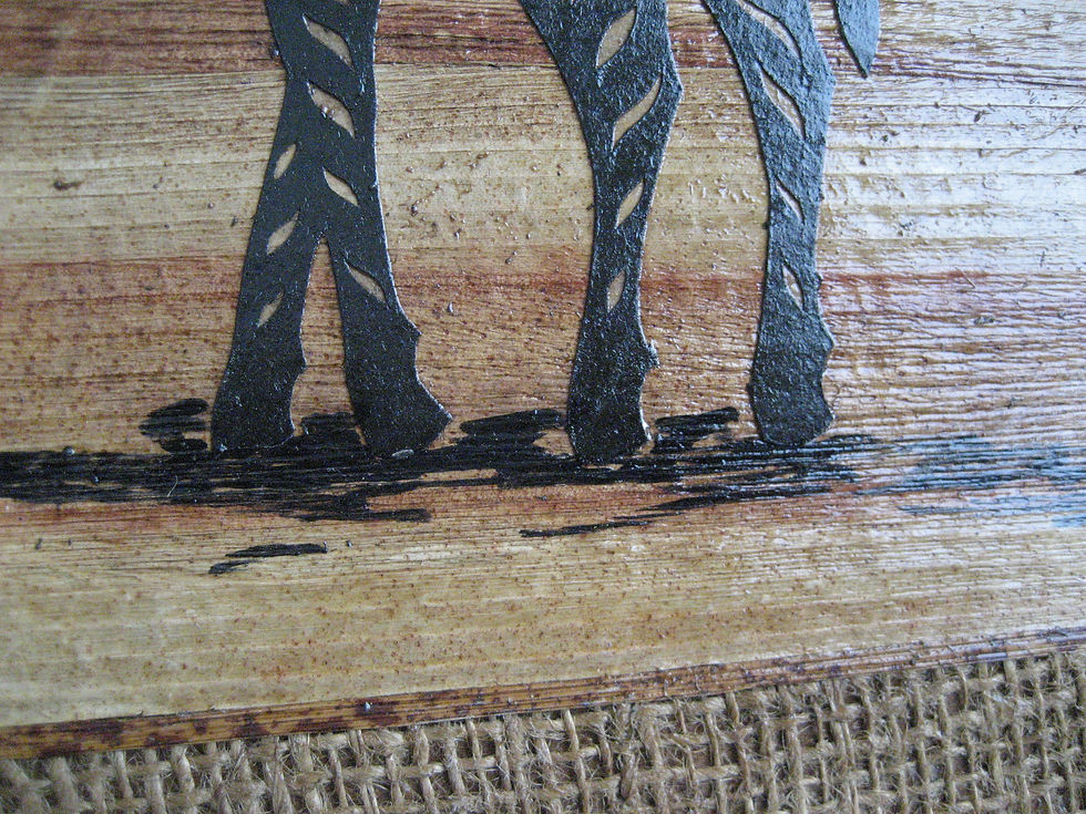 Thumbnail: 10 x 12 Inch Rustic African Wood Inlay Art