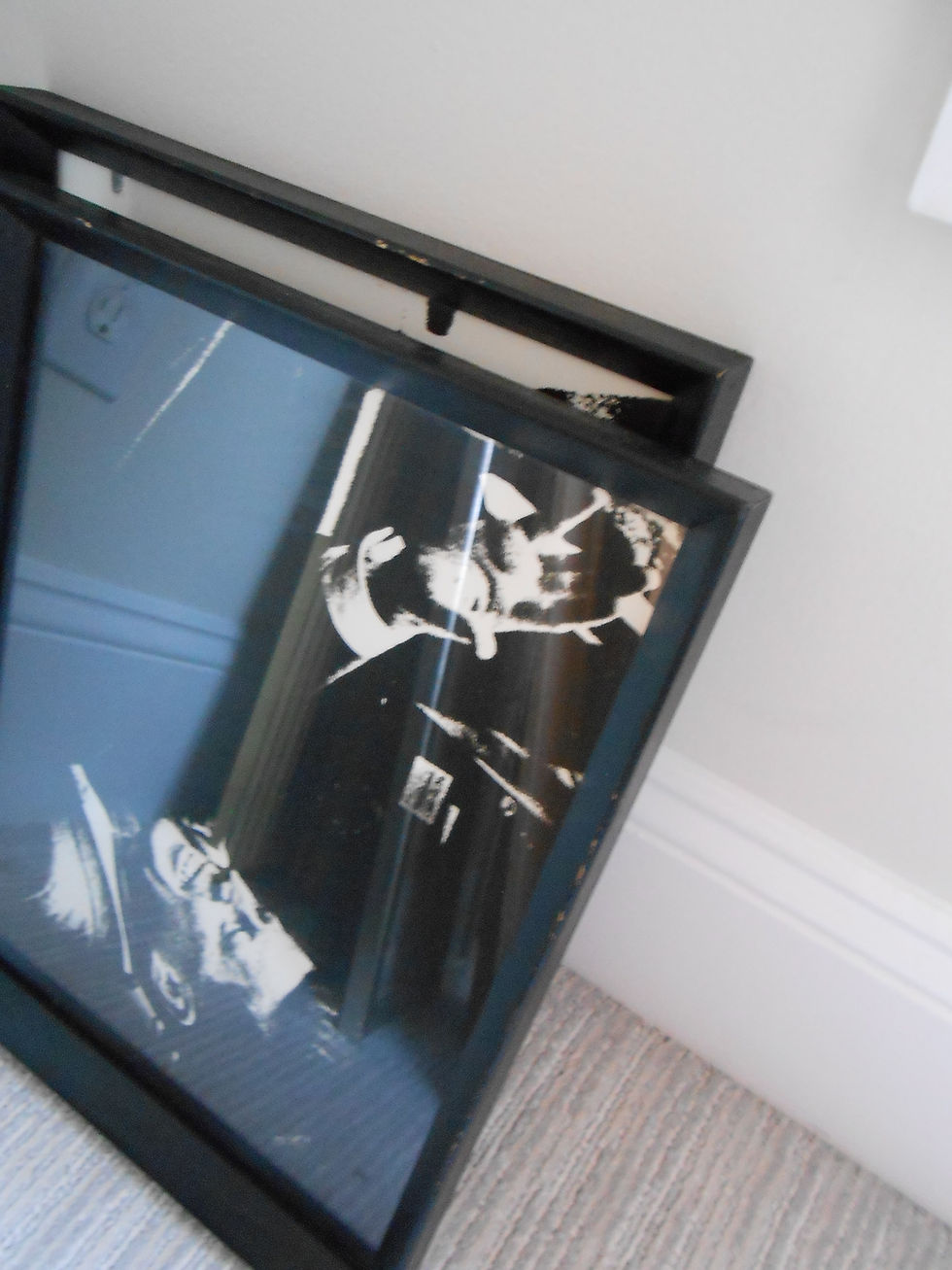 Thumbnail: Framed Robert Kennedy Pop Art.  B+W printed/painted