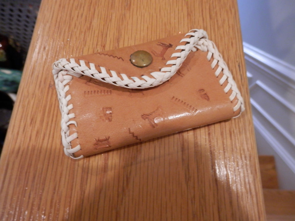 Thumbnail: Vintage Hand-Made/Stamped Wallet/Change Purse