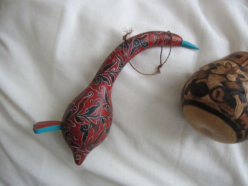 Thumbnail: Two Peruvian Gourds.. Nice Folk Art Pieces Great Detail
