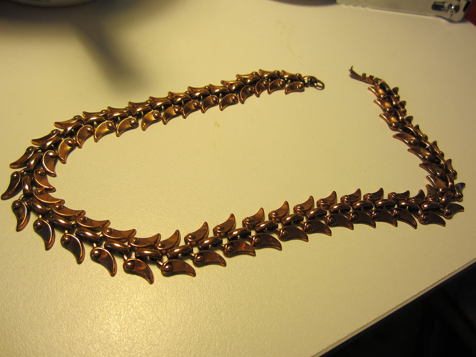 Thumbnail: Cool Vintage Designer Copper Necklace 16"