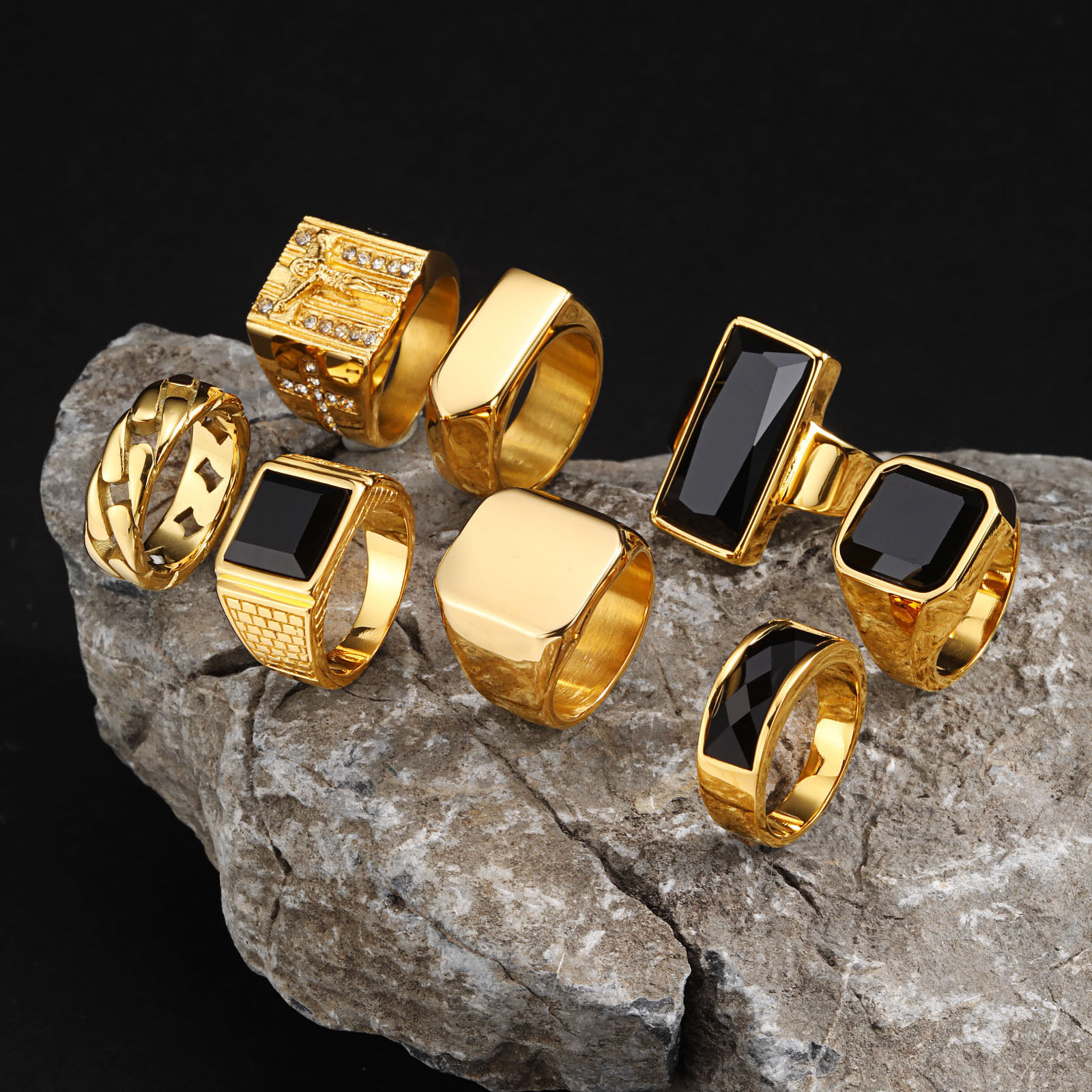Obsidian Crown Ring