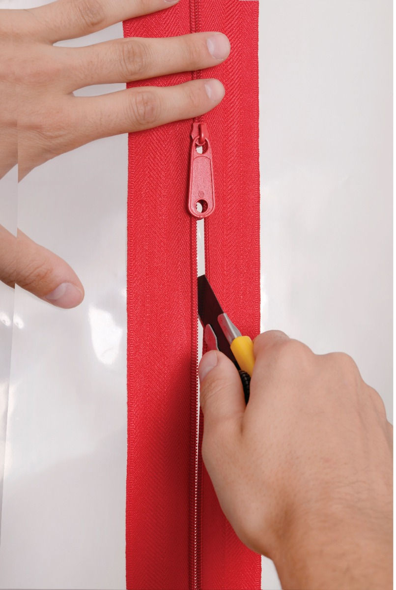 Thumbnail: 3" x 7' Dust Door Adhesive Zipper - 2 Zippers / Pack