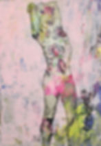pink painting by helene fiegl