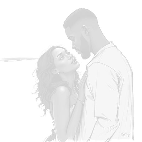 A black woman looks at a black man passi