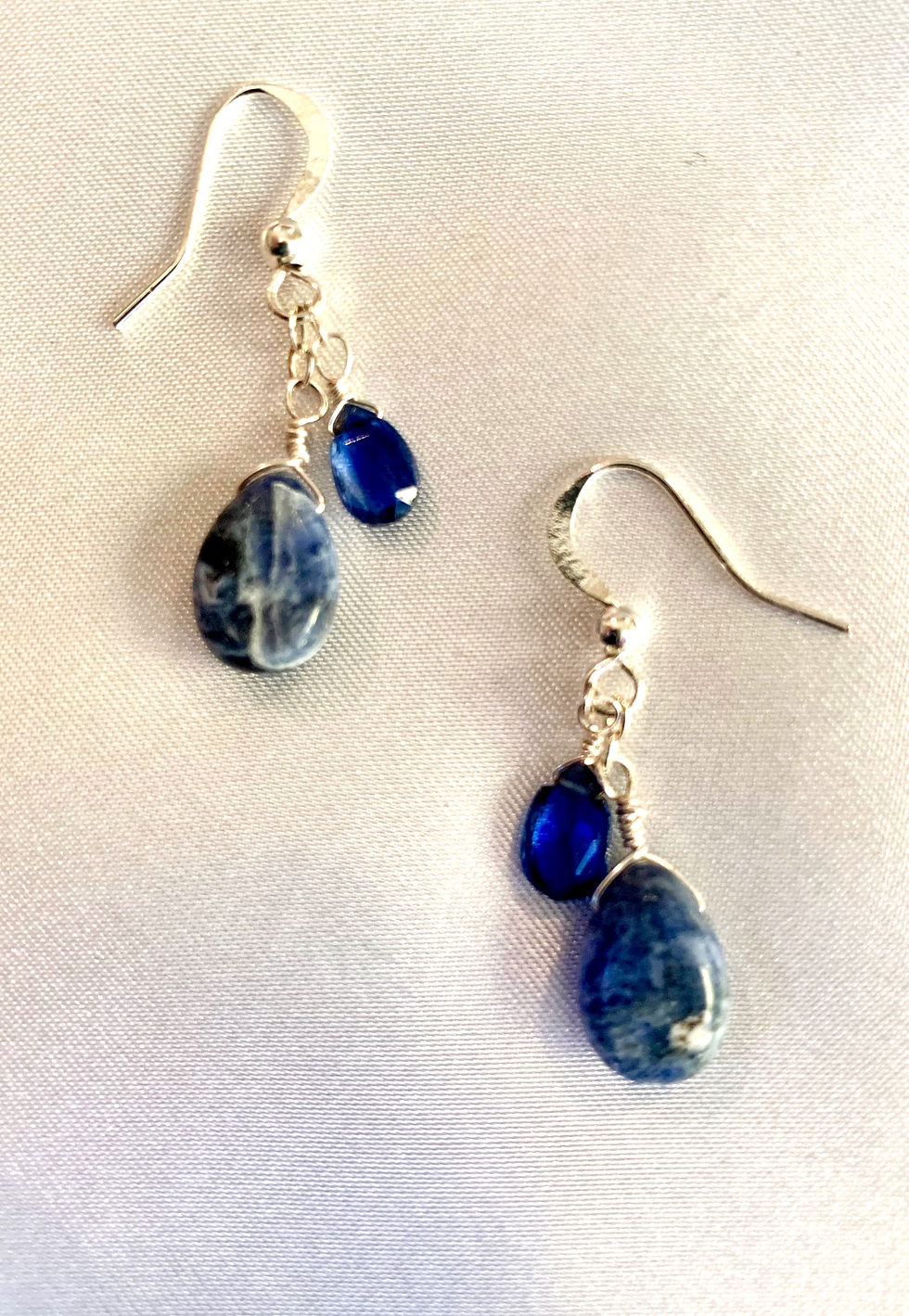 Thumbnail: Blue Sodalite & Sapphire Handmade Gemstone Earrings