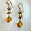 Thumbnail: These handmade gemstone earrings includes Honey Chalcedony pear briolettes & Amethyst & gold spacers beads.