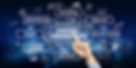 Business concept. Businessman click digital marketing button on virtual screen. Text typog