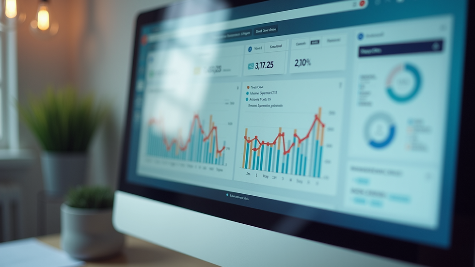 Close-up view of a computer screen showing a free CRM dashboard