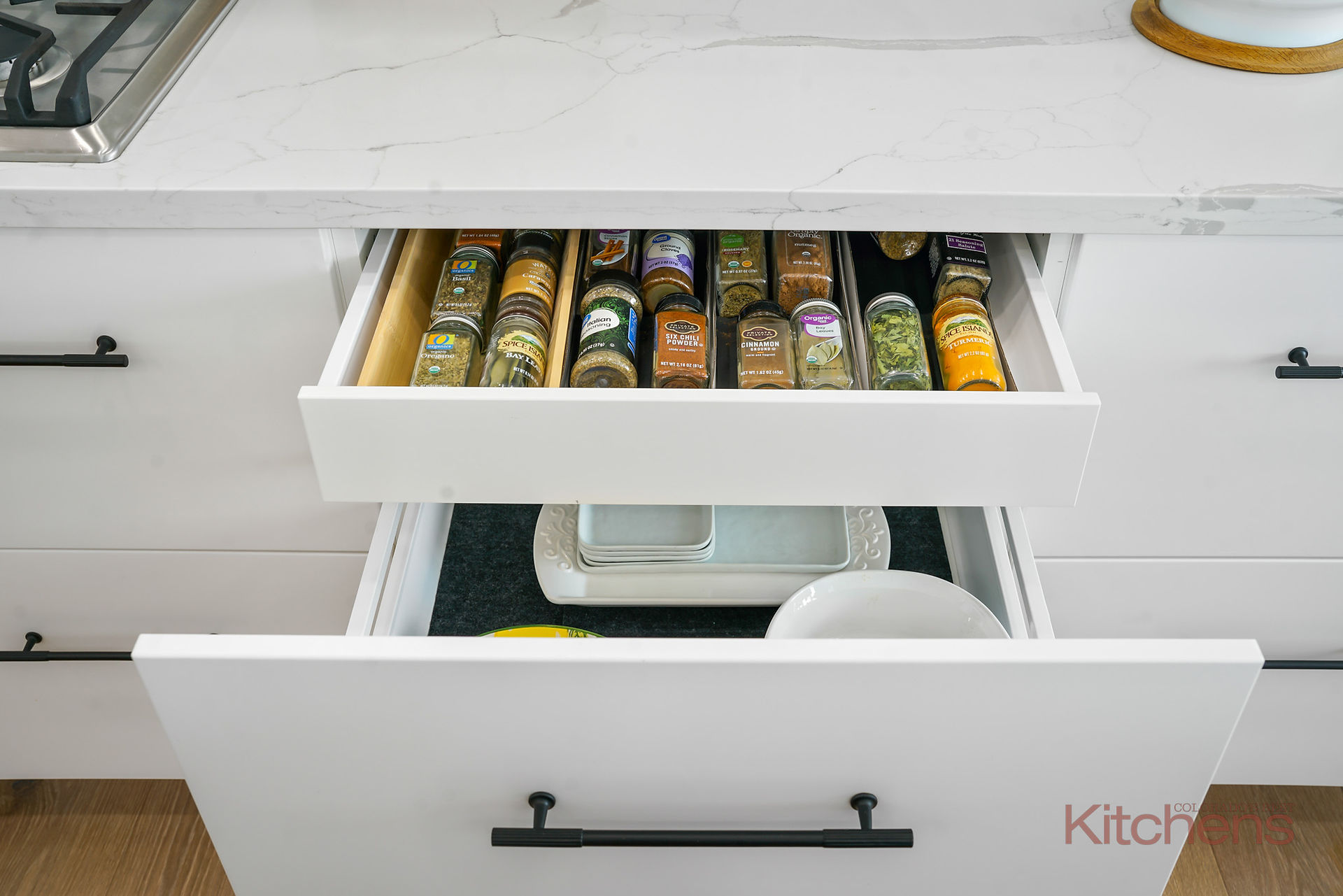 open spice storage drawer