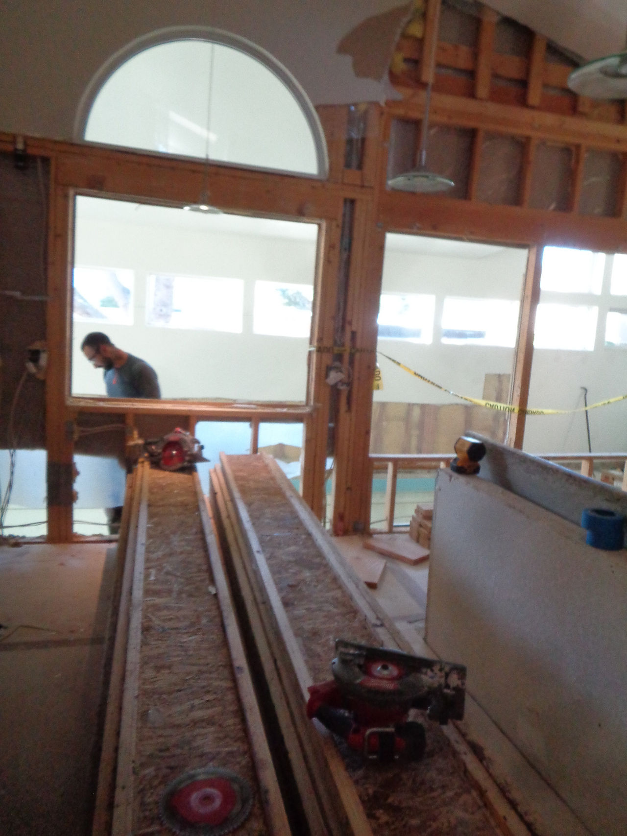 Lap pool area mid-construction
