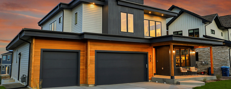 front of the property at night