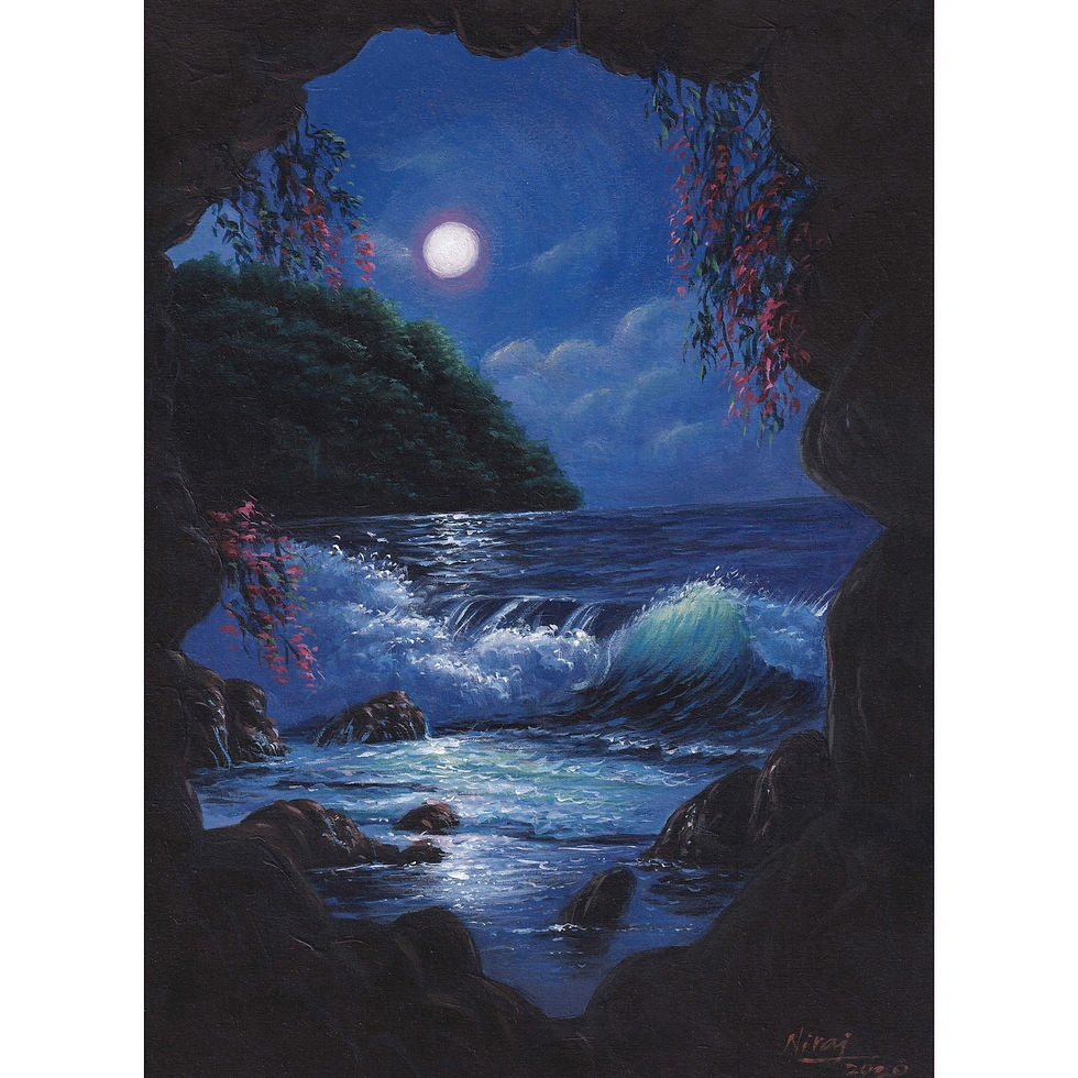Thumbnail: The Midnight Seascape Large Wall Art Poster