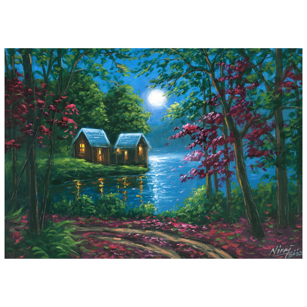 Thumbnail: The Moonlight Lake Large Wall Art Poster