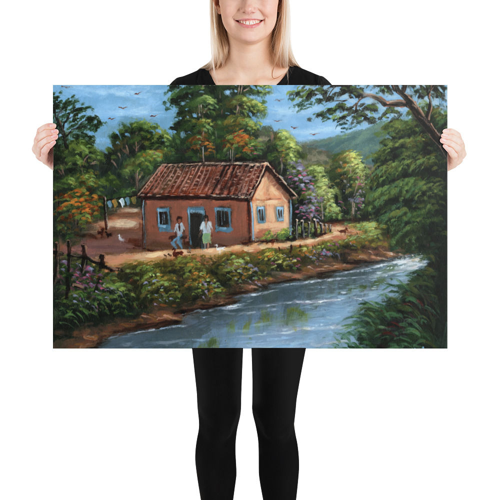 The Village Afternoon Large Wall Art Print