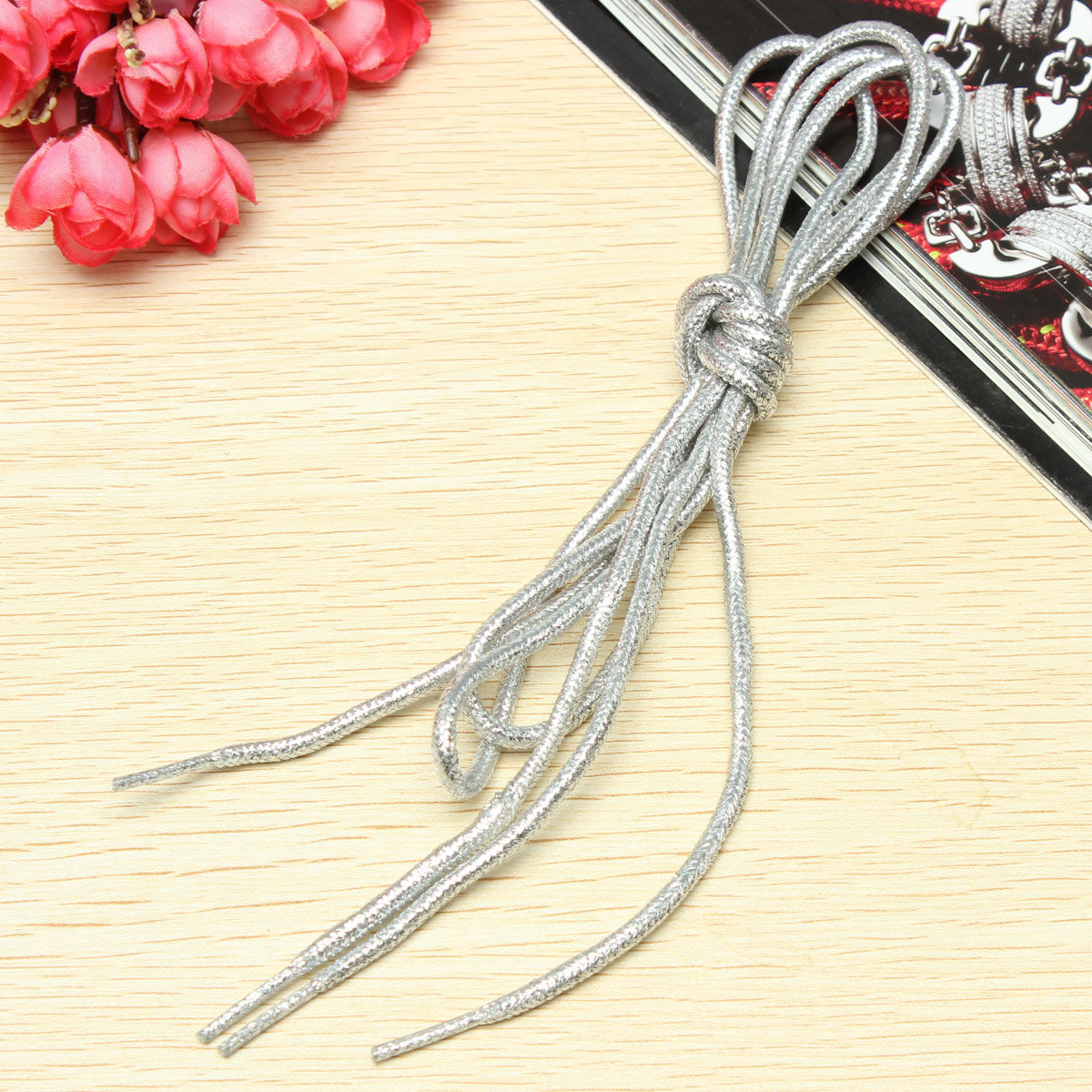SILVER SHOELACES 100cm