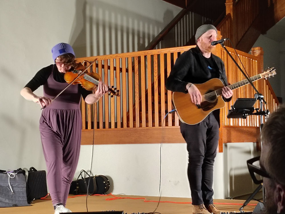 Musicians performing on stage