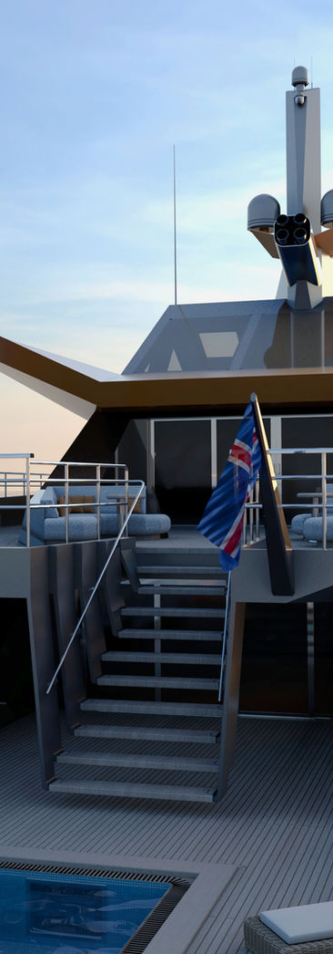 Yacht Forge Volcano Superyacht 80m. 3d design 