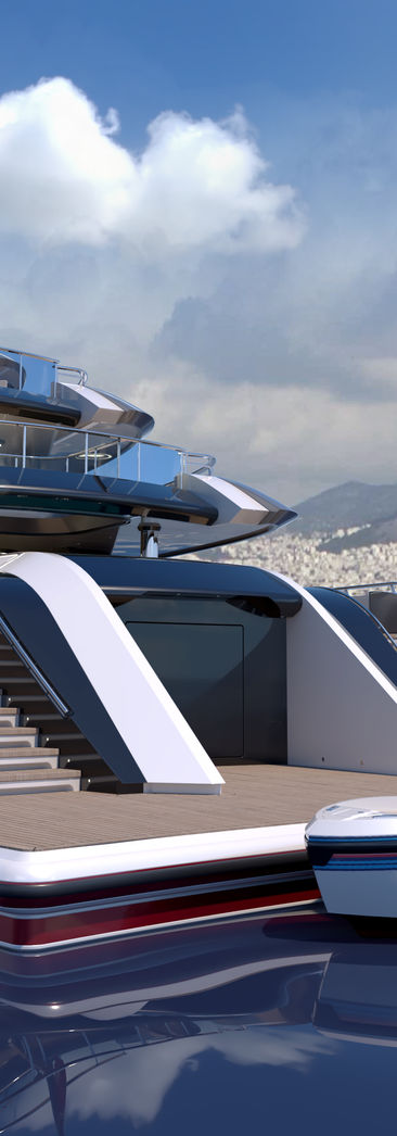 90m Superyacht Le Mans M51 Concepts Yacht design. Anthony Glasson 3D design 