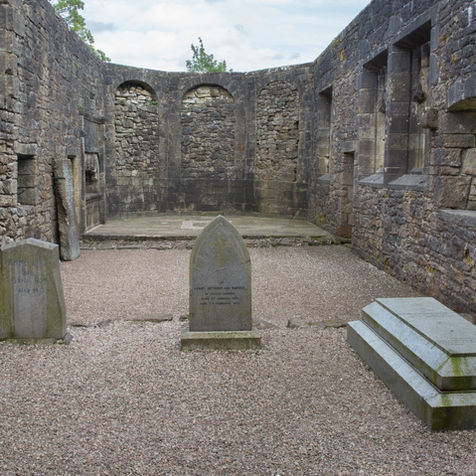Internal photographs of the Collegiate Church of Castle Semple looking towards the apse.