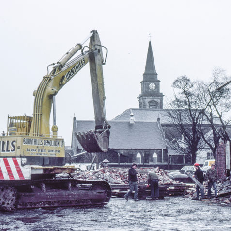 Lochhead Chair and Cabinet Works (The Klondyke) in Lochwinnoch being demolition in 1984.