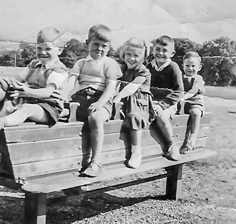 Kids rocking horse in the Lochwinnoch pubic park 1950