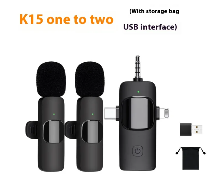 Thumbnail: Wireless Collar Clip Microphone Three-in-one Three Connector Mini Microphone 35 