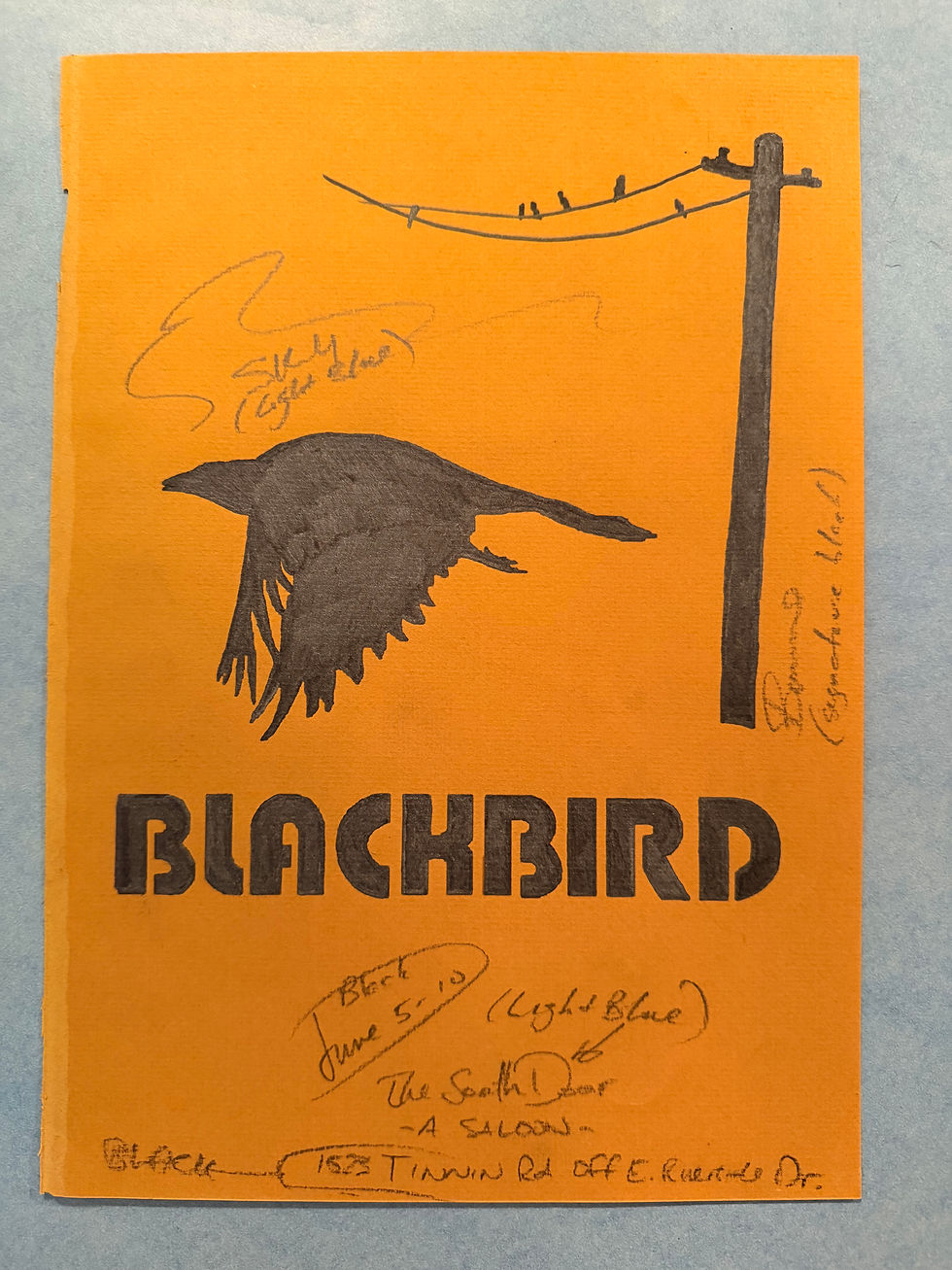 Thumbnail: Stevie Ray Vaughan Dual Lot – Handwritten Lyrics Manuscript & Original “Blackbir