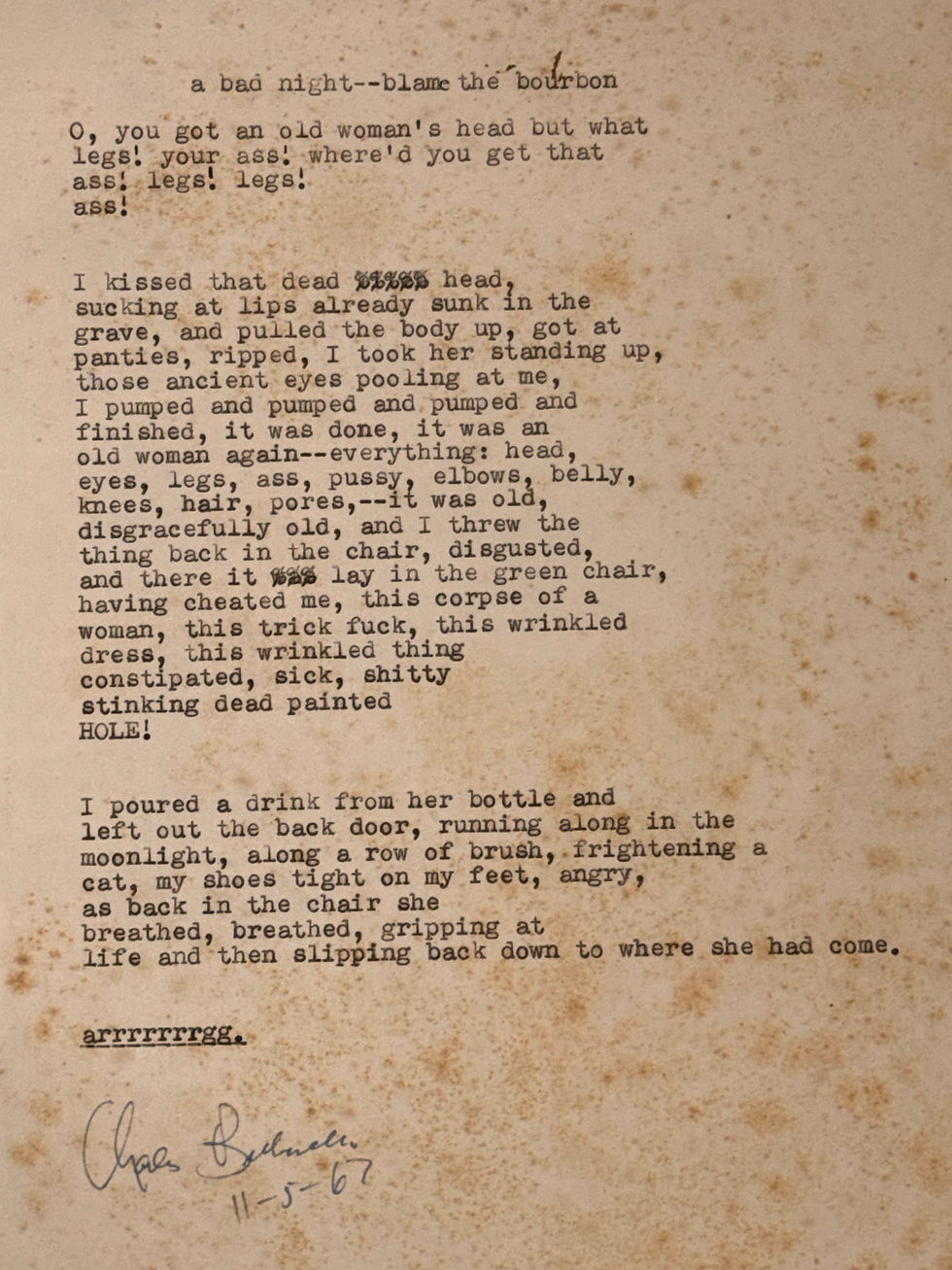 Thumbnail: Charles Bukowski-ARCHIVE OF CORRESPONDENCE & SUBMISSIONS TO SLOWGLASS (1972-76)