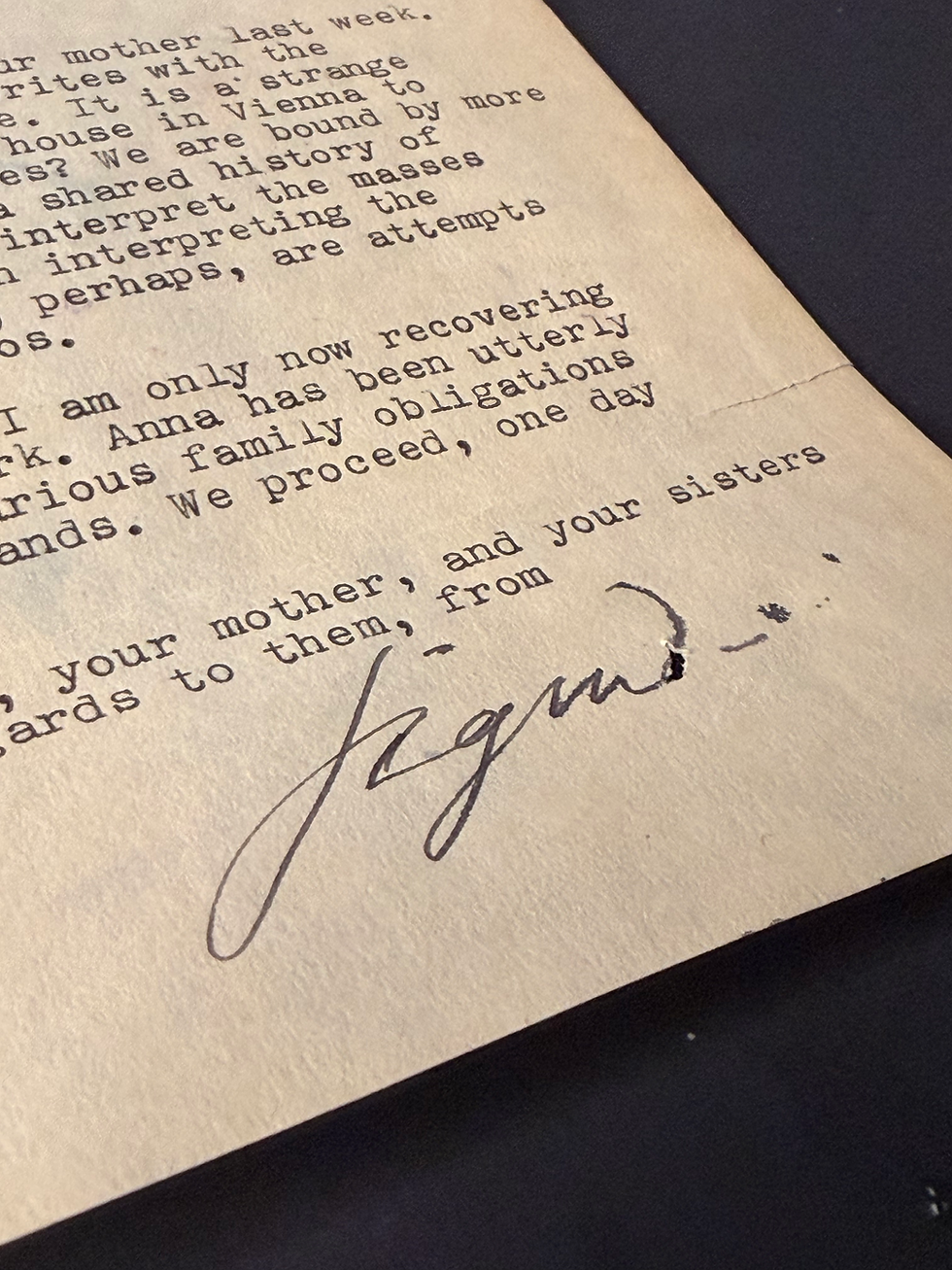 Thumbnail: Sigmund Freud 1925 Signed Typewritten Letter to Nephew Autograph Psych