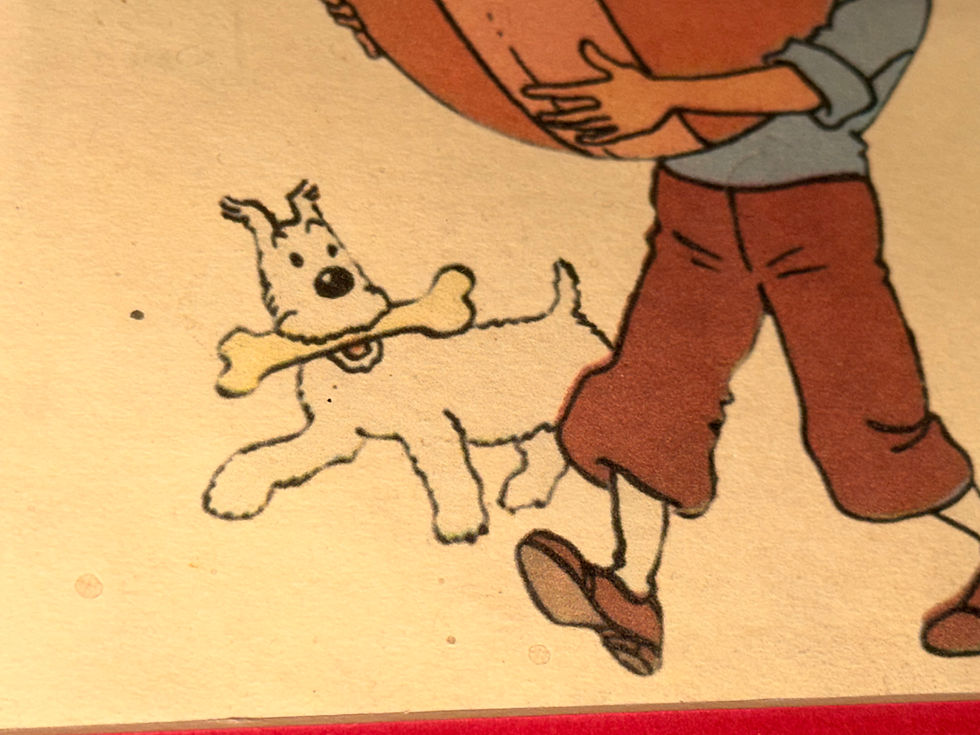 Thumbnail: Hergé Original 1964 Tintin Easter Drawing Signed Framed Watercolor 