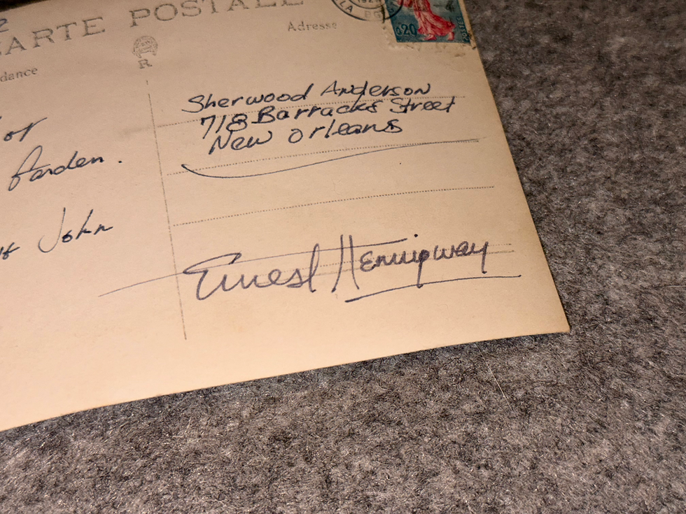 Thumbnail: Ernest Hemingway 1922 Signed Paris Postcard to Sherwood Anderson 