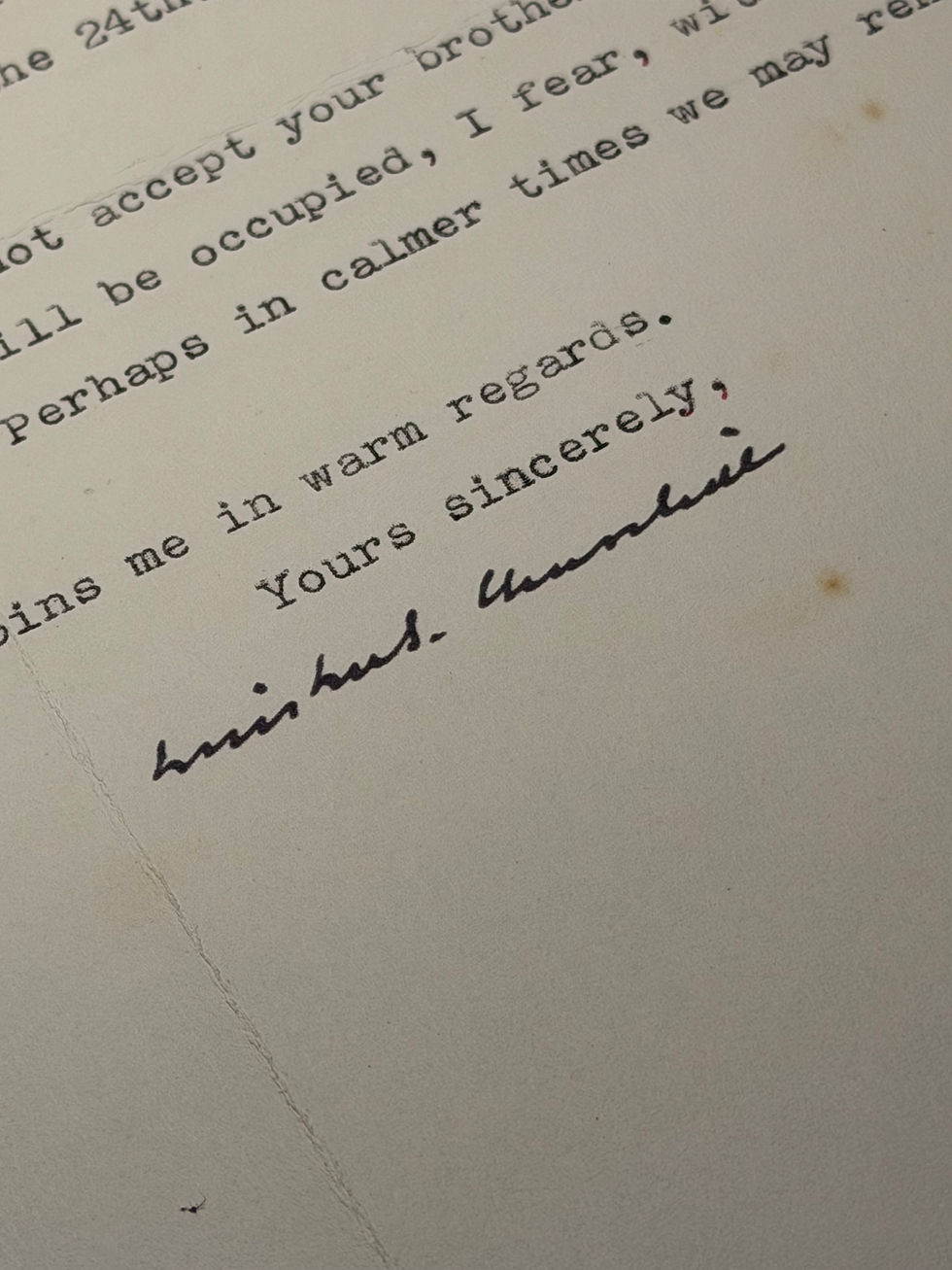 Thumbnail: 1924 Winston Churchill Signed Letter on Irish Border & Epping Election Autograph