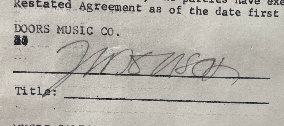 Thumbnail: Jim Morrison 1970 Signed The Doors Publishing Contract