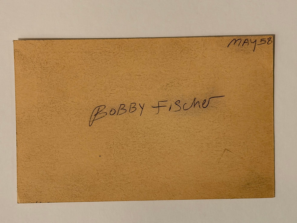 Thumbnail: Bobby Fischer 1958 USSR Soviet Signed Ephemera Chess Autograph Original GM GOAT